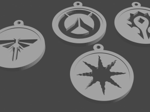 keychain-necklace videogame symbol 3D 프린트 모델