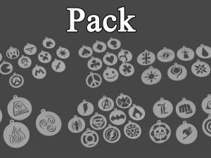 anahtarlık-kolye paketi 3D Baskı Modeli