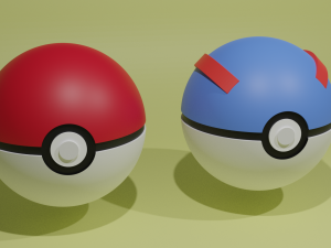 pokeball and greatball pokemon 3D 모델