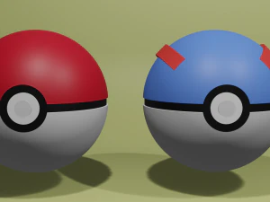 pokeball and greatball pokemon 3D Model