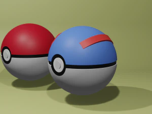 pokeball and greatball pokemon 3D Model