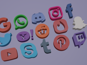 social media icons 3D मॉडल