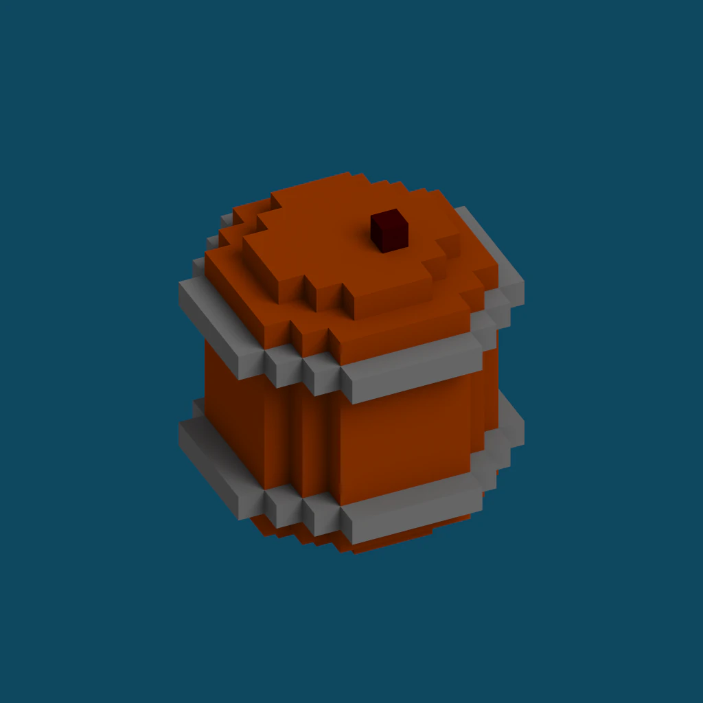 voxel barrel 3D Model .c4d .max .obj .3ds .fbx .stl .blend 
