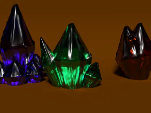 разноцветные хрустальные драгоценные камни 3D Модель