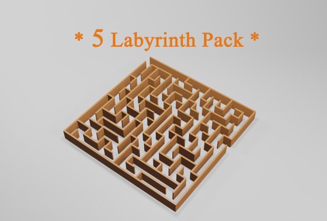 5 labyrinth 3D Model .c4d .max .obj .3ds .fbx .stl .blend 