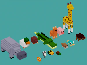 animal de carga voxel Modelo de Impressão 3D