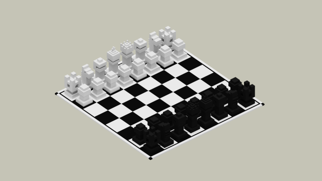 voxel chess Modèles 3D en vedette .c4d .max .obj .3ds .fbx .stl .blend 