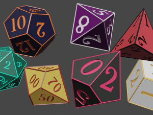 롤 RPG 주사위 3D 프린트 모델