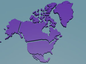 Am&eacute;rica do Norte Modelo de Impressão 3D