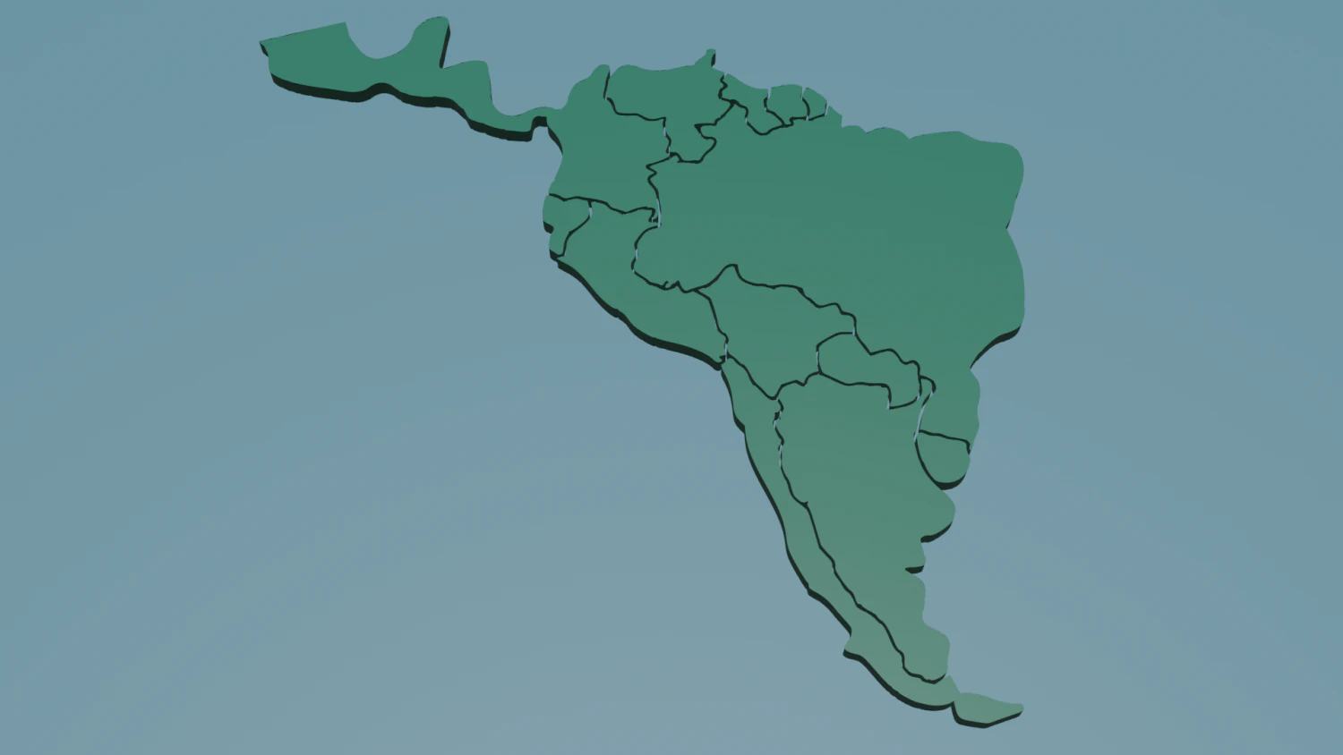 south america 3D Print Model .c4d .max .obj .3ds .fbx .stl .blend 