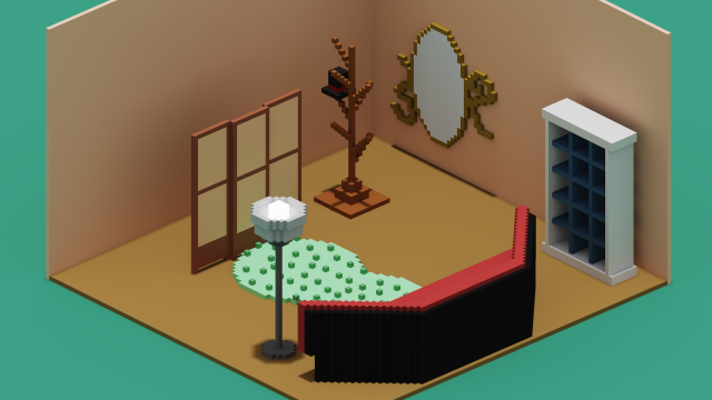 voxel room 3D Model .c4d .max .obj .3ds .fbx .stl .blend 