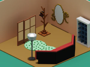 sala voxel Modelo 3D