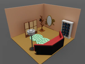 sala voxel Modelo 3D