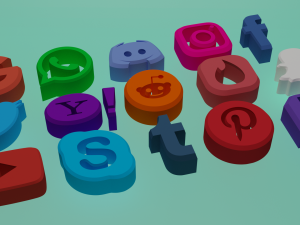 social media icons Modelo 3D