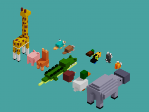 voxel animal Modelo 3D