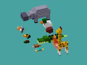 animal voxel Modelo 3D