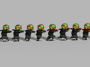 twitch zombie voxel movement cycle 3D Model