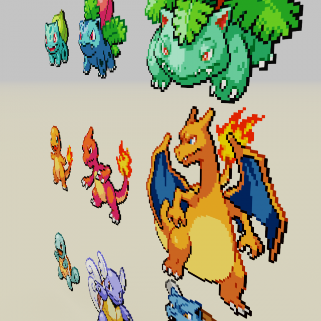 STL file Pokémon 1 generation Pixel Art 🎨・Template to download and 3D  print・Cults
