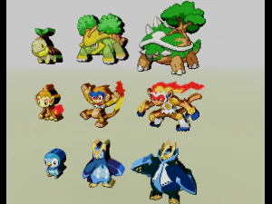 starter pokemon 4 gen voxel sprite Modelo de Impressão 3D