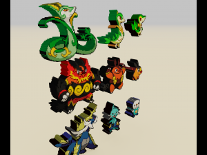 starter pokemon 5 gen voxel sprite 3D Принт Модель