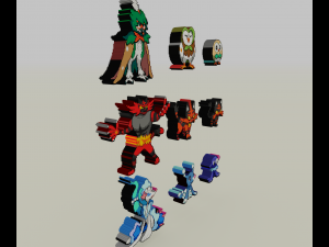 starter pokemon 7 gen voxel sprite 3D 프린트 모델