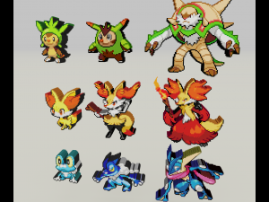 pokemon starter sprite voxel pack 3D printmodel
