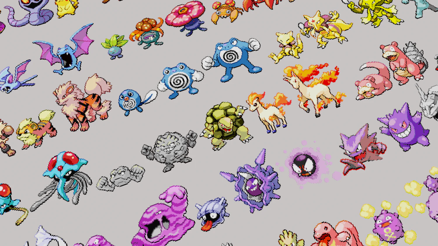 pokemon sprite voxel 1 gen 3D Model .c4d .max .obj .3ds .fbx .stl .blend 