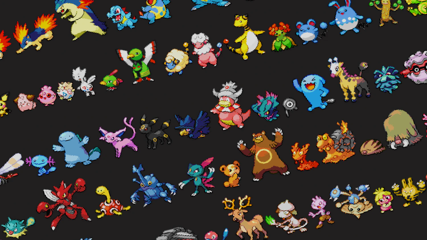 pokemon sprite voxel 2 gen 3D Model .c4d .max .obj .3ds .fbx .stl .blend 
