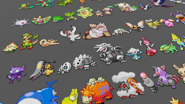 pokemon sprite voxel 3 gen 3D Модель .c4d .max .obj .3ds .fbx .stl .blend 