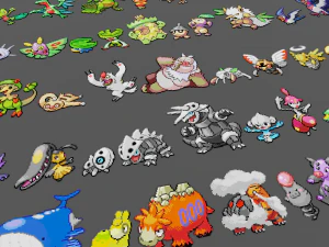 Pok&eacute;mon Sprite Voxel 3 Gen Modello 3D
