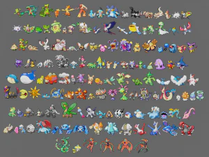 pokemon sprite voxel 3 gen 3D Model