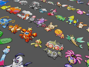 pokemon sprite voxel 3 gen 3D Model