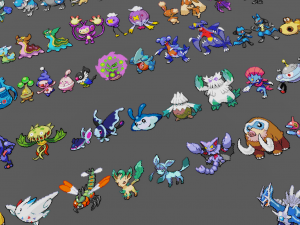 pokemon sprite voxel 4 gen Model 3D