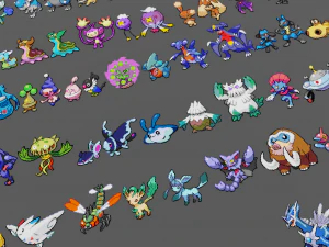 pok&eacute;mon sprite voxel 4 gera&ccedil;&atilde;o Modelo 3D