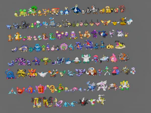 pok&eacute;mon sprite voxel 4 gera&ccedil;&atilde;o Modelo 3D