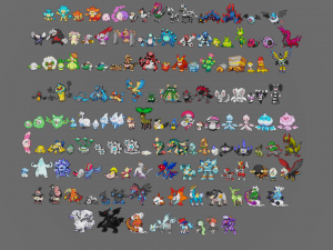 pokemon sprite voxel 5 gen Modèle 3D