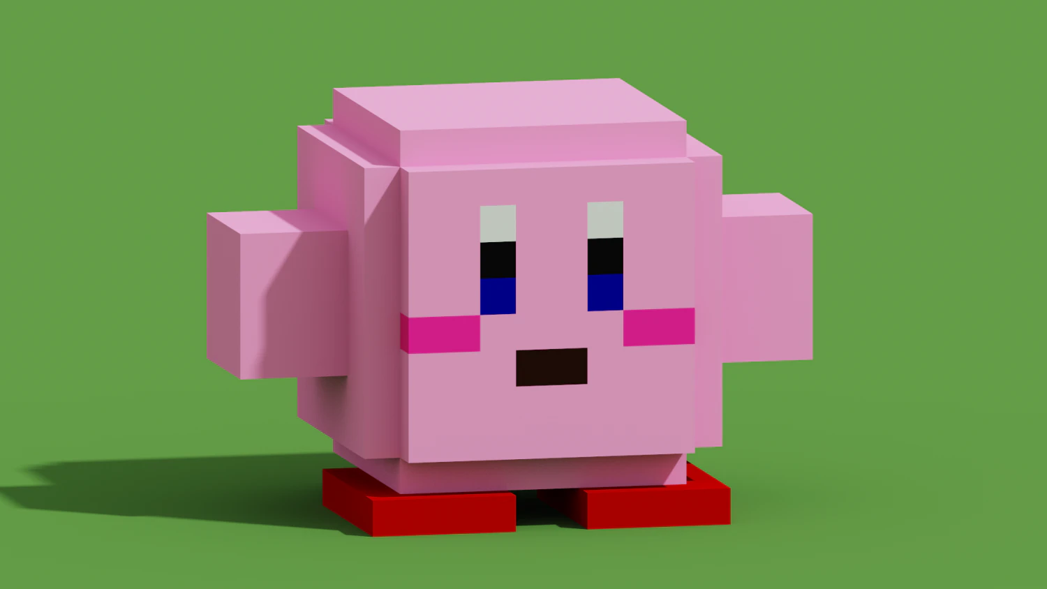 kirby minecraft smash ultimate 3D Print Model .c4d .max .obj .3ds .fbx .stl .blend