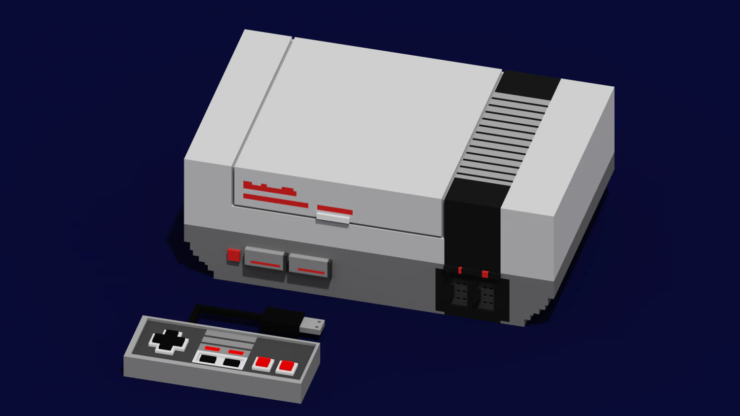 nes console voxel 3D Print Model .c4d .max .obj .3ds .fbx .stl .blend