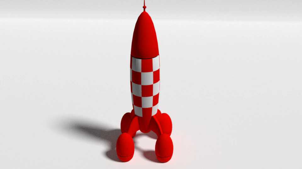 tintin rocket 3D Print Model .c4d .max .obj .3ds .fbx .stl .blend 