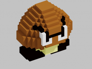 goomba voxel 3D 프린트 모델