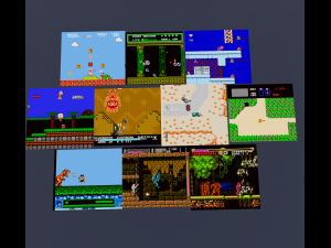 10 nes games panels voxel Model 3D