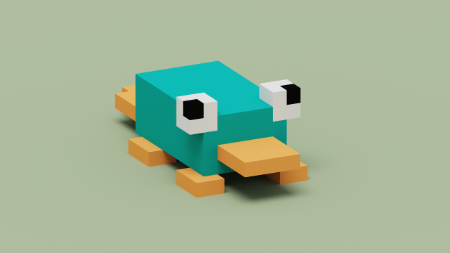 a normal platypus voxel 3Dモデル .c4d .max .obj .3ds .fbx .stl .blend 