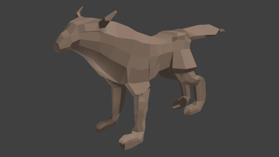 low poly wolf 3D Model .c4d .max .obj .3ds .fbx .stl .blend 