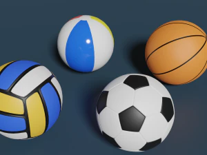bolas esportivas futebol-futebol basquete vôlei e bola de praia Modelo 3D