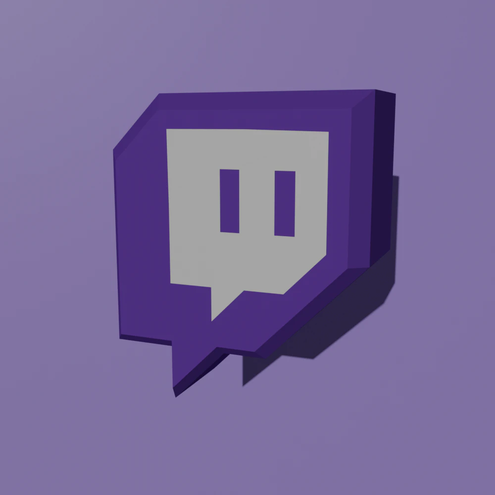 트위치 로고 3D 모델 .c4d .max .obj .3ds .fbx .stl .blend 