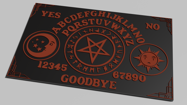 ouija 3D printmodel .c4d .max .obj .3ds .fbx .stl .blend