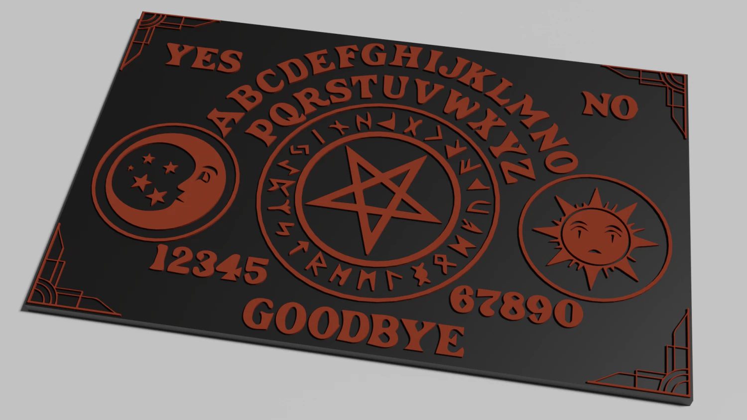 ouija 3D Print Model .c4d .max .obj .3ds .fbx .stl .blend 