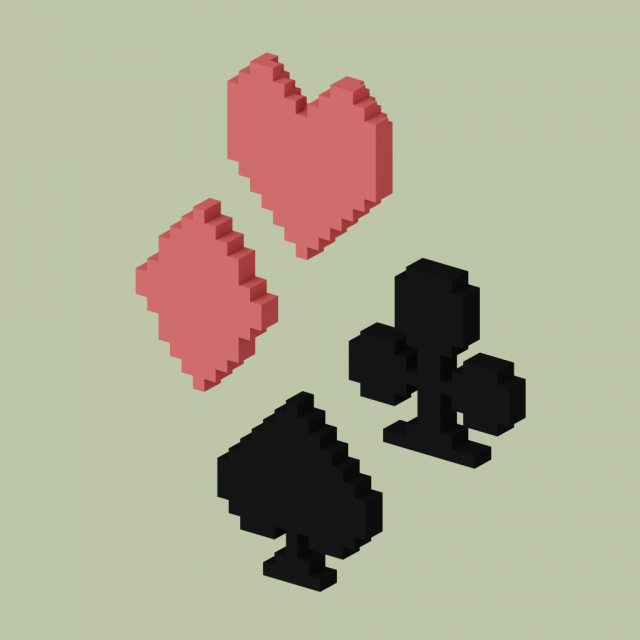 cards symbols voxel 3D Model .c4d .max .obj .3ds .fbx .stl .blend 