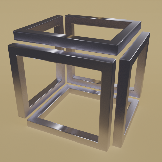 one line cube 3D-Modell .c4d .max .obj .3ds .fbx .stl .blend 