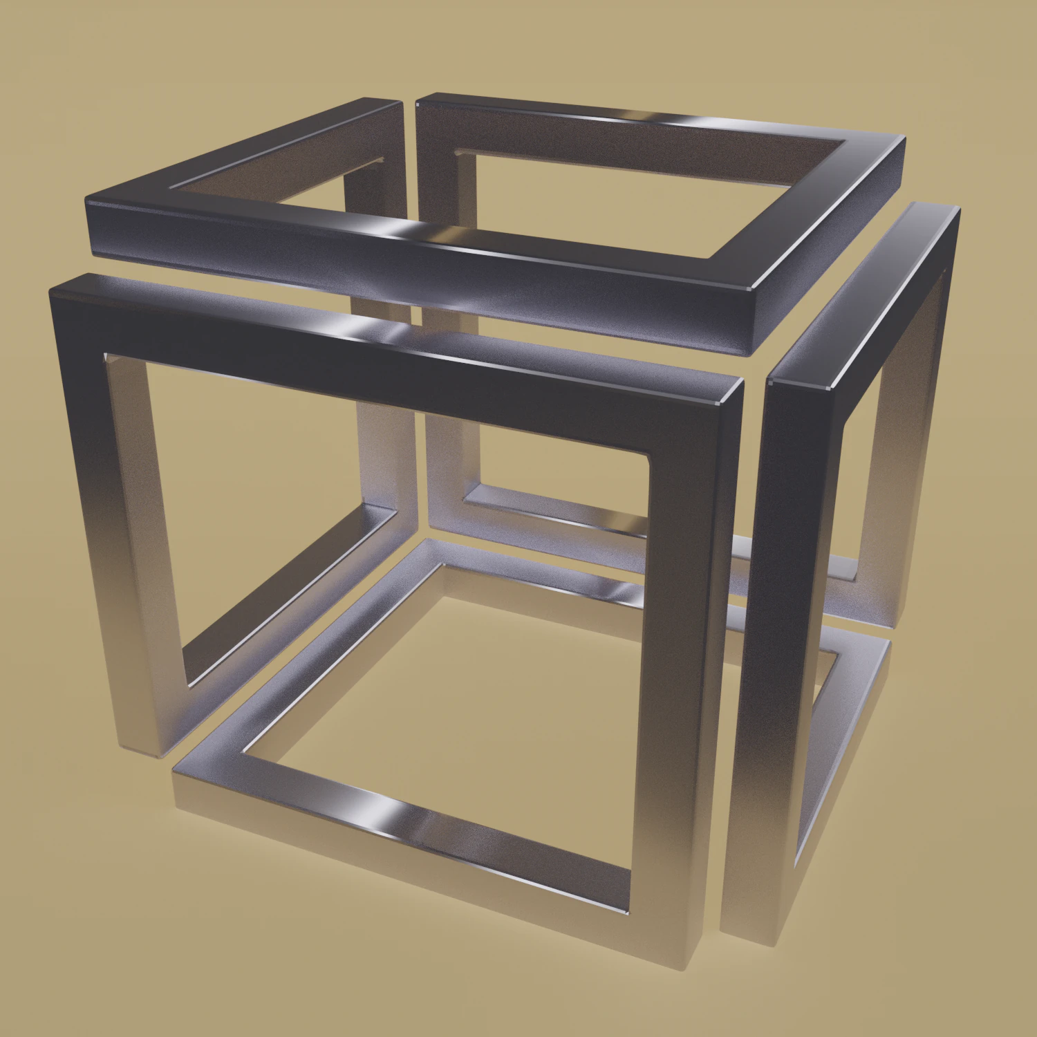 one line cube 3D Model .c4d .max .obj .3ds .fbx .stl .blend 